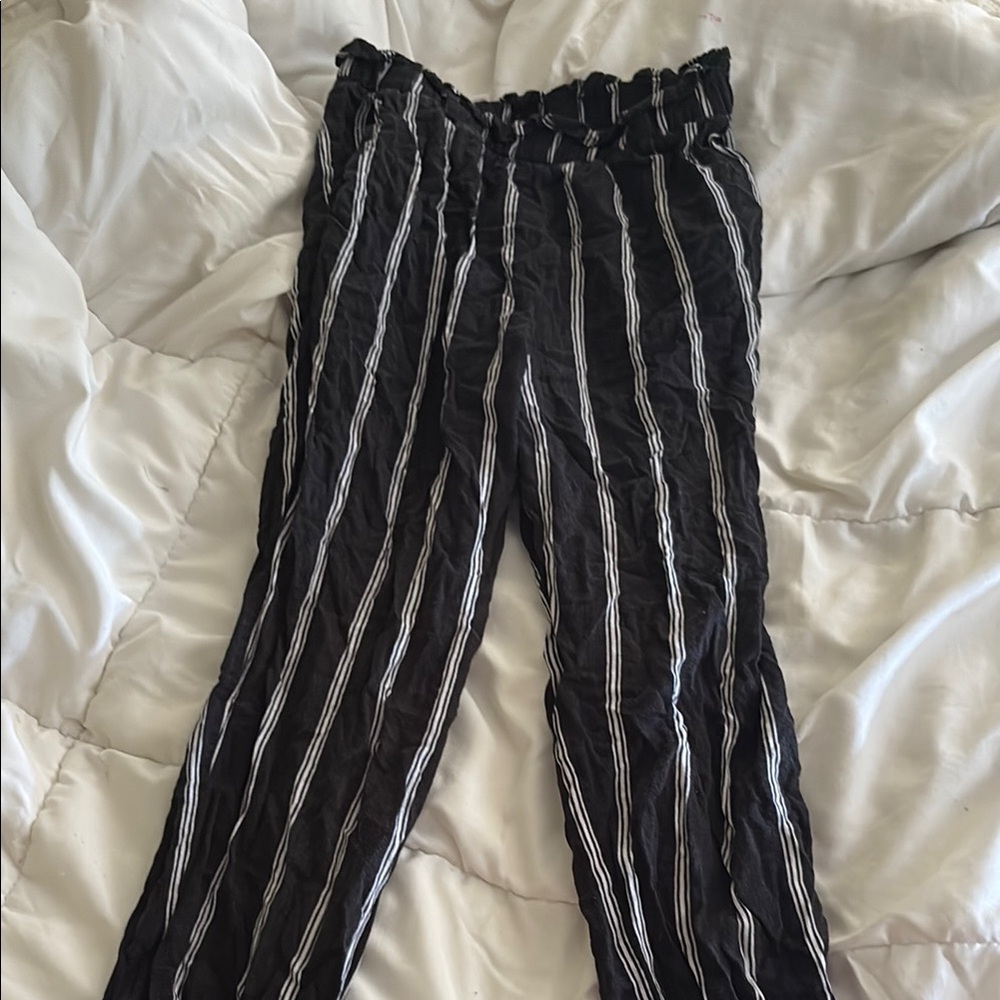 H&M Black and White Striped Pants